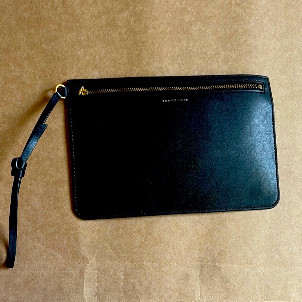Tory Burch Black Leather Wristlet